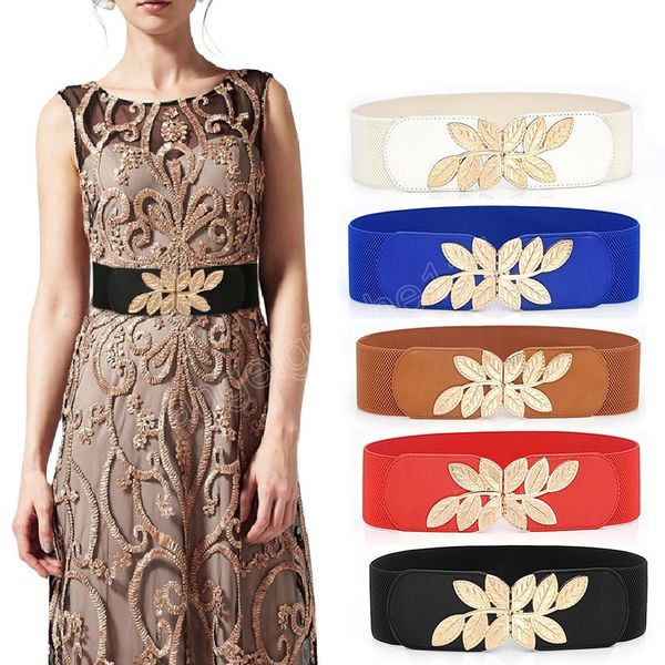 decorative carved leaves elastic women belt band stretch wrap buckle pu leather slimming waist belt wide waistband dress, Black
decorative carved leaves elastic women belt band stretch wrap buckle pu leather slimming waist belt wide waistband dress, Black