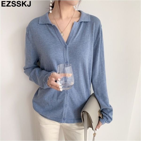 casual women sweater turndown collar knitted cardigan long sleeve loose spring sweater cardigan female basic jacket y200106, White;black
casual women sweater turndown collar knitted cardigan long sleeve loose spring sweater cardigan female basic jacket y200106, White;black