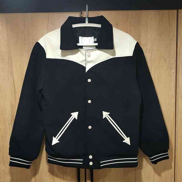 men's and women's baseball jacket tide brand ce22 lin ins selling couple's coat cashmere leather sleeves stitching high versi, Black;brown
men's and women's baseball jacket tide brand ce22 lin ins selling couple's coat cashmere leather sleeves stitching high versi, Black;brown