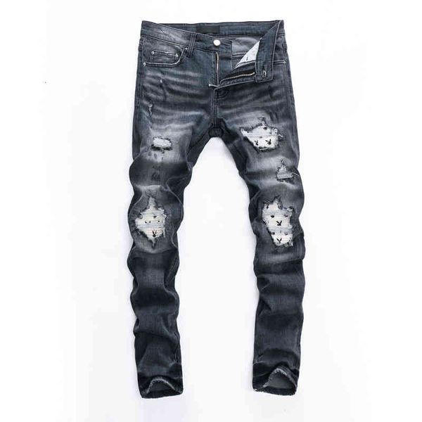men's jeans fashion men's jeans with holes patch beggars light blue feet slim fit micro elastic fashion youth l4o3
men's jeans fashion men's jeans with holes patch beggars light blue feet slim fit micro elastic fashion youth l4o3