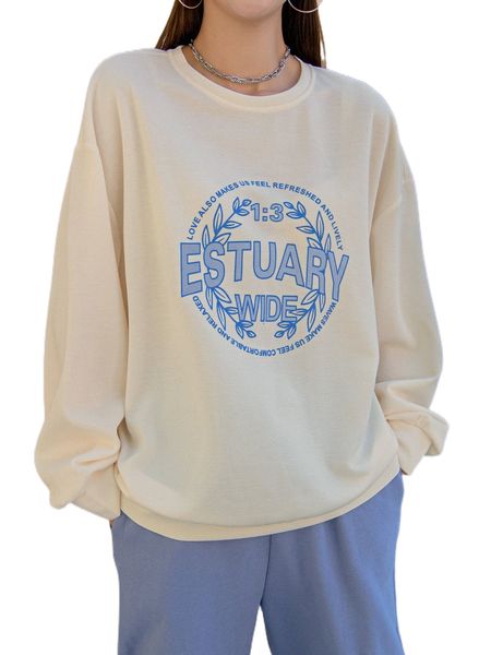 dazy slogan & plant print drop shoulder pullover 34wx#, Black
dazy slogan & plant print drop shoulder pullover 34wx#, Black