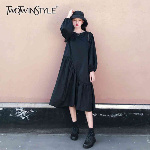 black loose dress for women o neck lantern sleeve casual midi spring dresses female fashionable stylish 210423, Black;gray
black loose dress for women o neck lantern sleeve casual midi spring dresses female fashionable stylish 210423, Black;gray