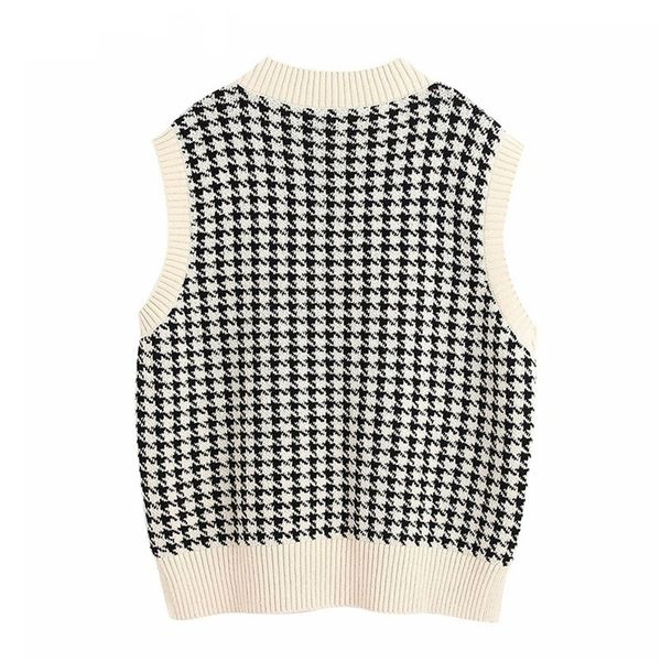 women fashion oversized knitted vest sweater v neck sleeveless side vents loose female waistcoat chic 201204, White;black
women fashion oversized knitted vest sweater v neck sleeveless side vents loose female waistcoat chic 201204, White;black