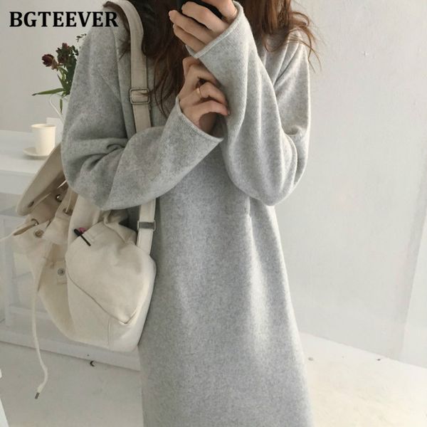 casual loose thick knitted women dress autumn winter o-neck full sleeve ladies vestidos female sweater dress 2021, Black;gray
casual loose thick knitted women dress autumn winter o-neck full sleeve ladies vestidos female sweater dress 2021, Black;gray