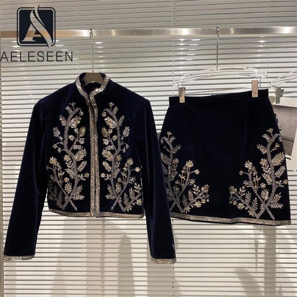 aeleseen fashion designer autumn winter velvet suit women jacket+mini skirt vintage beading crystal embroidery set 220323, White
aeleseen fashion designer autumn winter velvet suit women jacket+mini skirt vintage beading crystal embroidery set 220323, White