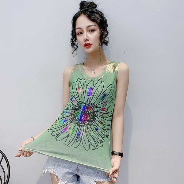 summer clothes new fashion fried color bronzing printing vest sleeveless bottomless t-shirt women women's vests tank, White
summer clothes new fashion fried color bronzing printing vest sleeveless bottomless t-shirt women women's vests tank, White