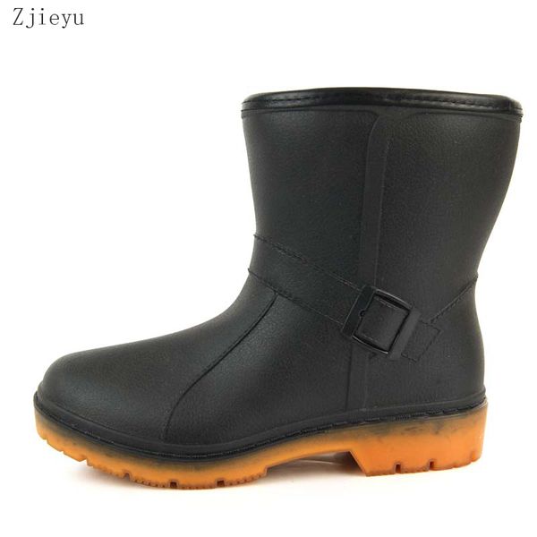 winter men rubbers boots fishing boots galoshes arm galoshes bot with plush rain boots garden asker short rain, Black;red