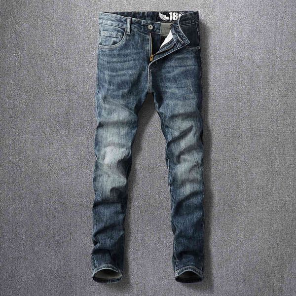 men's jeans fashionable jeans korean fashion men's washed and worn elastic slim fit leggings wnqw, Blue
men's jeans fashionable jeans korean fashion men's washed and worn elastic slim fit leggings wnqw, Blue