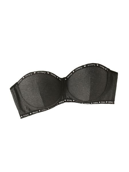 plus contrast letter tape underwire bra with transparent strap r5gz#, Black;white
plus contrast letter tape underwire bra with transparent strap r5gz#, Black;white