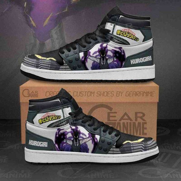 kurogiri sneakers my hero academia anime shoes, Black