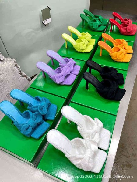 sandals candy colored towel cloth sandals women's bow high-heeled muller shoes square head flip flops, Black
sandals candy colored towel cloth sandals women's bow high-heeled muller shoes square head flip flops, Black