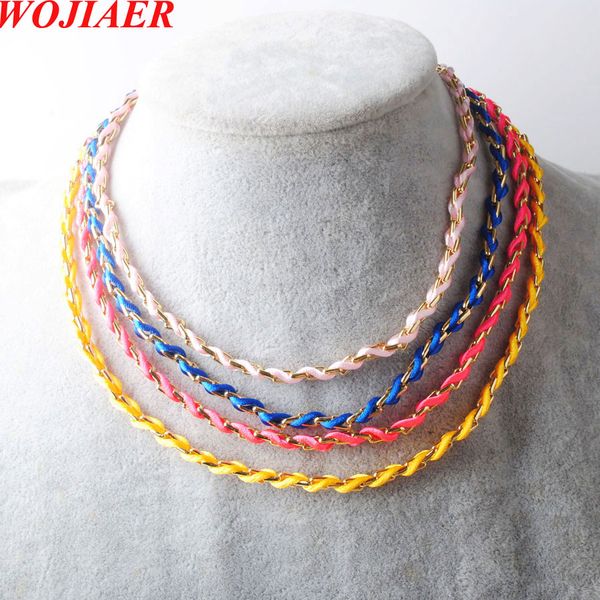 wojiaer simple chokers chain blue pink women jewelry necklace fashion woven cotton cord wrap gold color female friend gift bf323, Golden;silver
wojiaer simple chokers chain blue pink women jewelry necklace fashion woven cotton cord wrap gold color female friend gift bf323, Golden;silver