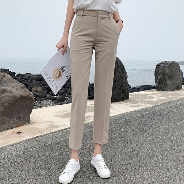 bgteever ol style women pants plus size casual pencil pant high waist elegant work trousers female suit pant pantalon femme y200114, Black;white
bgteever ol style women pants plus size casual pencil pant high waist elegant work trousers female suit pant pantalon femme y200114, Black;white