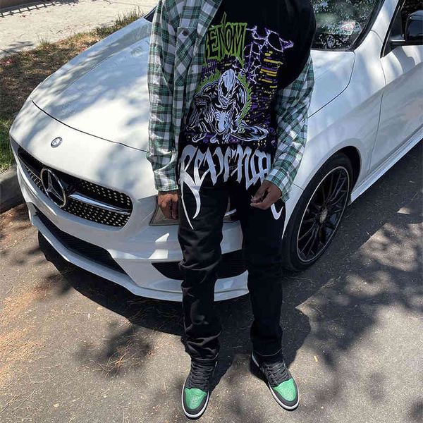 american high street hiphop embroidered jeans men's 2022 new fashion hip hop straight tube loose casual pants, Blue
american high street hiphop embroidered jeans men's 2022 new fashion hip hop straight tube loose casual pants, Blue