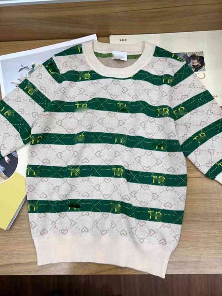 women's knits & tees 2022 spring british stripe jacquard letter knit loose middle sleeve sweater women's round neck versatile bott, White
women's knits & tees 2022 spring british stripe jacquard letter knit loose middle sleeve sweater women's round neck versatile bott, White