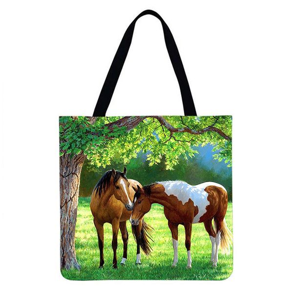 reusable linen shopping handbags casual ladies animal horse printed pattern tote square large capacity storage bag
reusable linen shopping handbags casual ladies animal horse printed pattern tote square large capacity storage bag