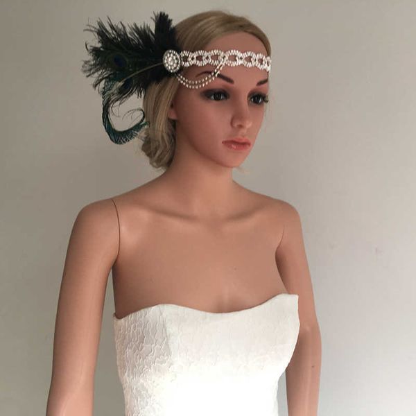 black peacock feather flapper headband silver crystal beading & short tassel headband for bridal wedding high-end rhinestone hair accessorie
black peacock feather flapper headband silver crystal beading & short tassel headband for bridal wedding high-end rhinestone hair accessorie