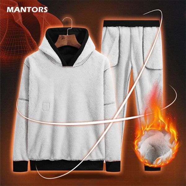 fleece men set winter warm velvet tracksuit men thick 2 pieces set 2020 autumn winter casual mens track suit print hoodie pants lj201126, Gray
fleece men set winter warm velvet tracksuit men thick 2 pieces set 2020 autumn winter casual mens track suit print hoodie pants lj201126, Gray