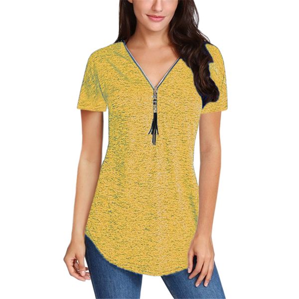 fashion new good quality tassel zipper front v-neck casual loose slim long t-shirts women 2022 new summer solid color clothing, White
fashion new good quality tassel zipper front v-neck casual loose slim long t-shirts women 2022 new summer solid color clothing, White