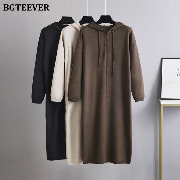 bgteever casual hooded button solid women knitted dress full sleeve loose female sweater dress 2021 autumn winter vestidos femme, Black;gray
bgteever casual hooded button solid women knitted dress full sleeve loose female sweater dress 2021 autumn winter vestidos femme, Black;gray