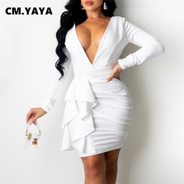 cm.yaya women long sleeve deep v-neck ruffles splicing bodycon midi dress party clubwear autumn spring ins dresses vestidos 220516, Black;gray
cm.yaya women long sleeve deep v-neck ruffles splicing bodycon midi dress party clubwear autumn spring ins dresses vestidos 220516, Black;gray