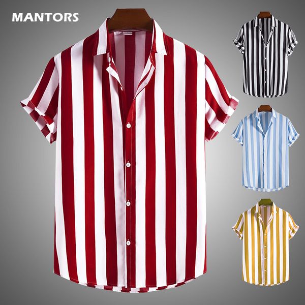 men s casual blouse striped shirts summer short sleeve tee shirt men loose fashion turn down collar print 220606, White;black
men s casual blouse striped shirts summer short sleeve tee shirt men loose fashion turn down collar print 220606, White;black