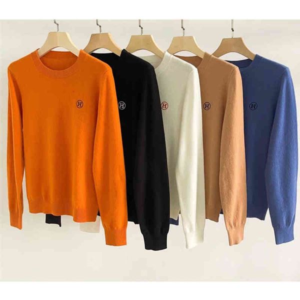 women's knits tees light luxury fashion simple basic classic h-letter embroidery meinu wool cashmere thin knit bottoming shirt, White
women's knits tees light luxury fashion simple basic classic h-letter embroidery meinu wool cashmere thin knit bottoming shirt, White