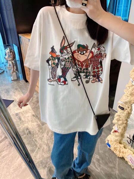 women's t-shirt designer chaopai 22 early spring new style front and back minority design age reducing cartoon bugs bunny printed short, White
women's t-shirt designer chaopai 22 early spring new style front and back minority design age reducing cartoon bugs bunny printed short, White