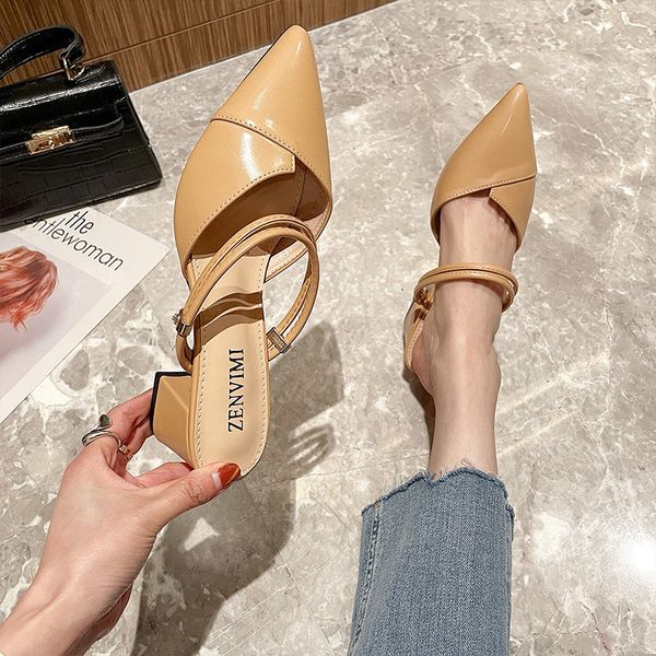 507-3 korean version dress shoe famous designer spring and summer new pointed toe high heels slippers sandals ladies dual use, Black
507-3 korean version dress shoe famous designer spring and summer new pointed toe high heels slippers sandals ladies dual use, Black