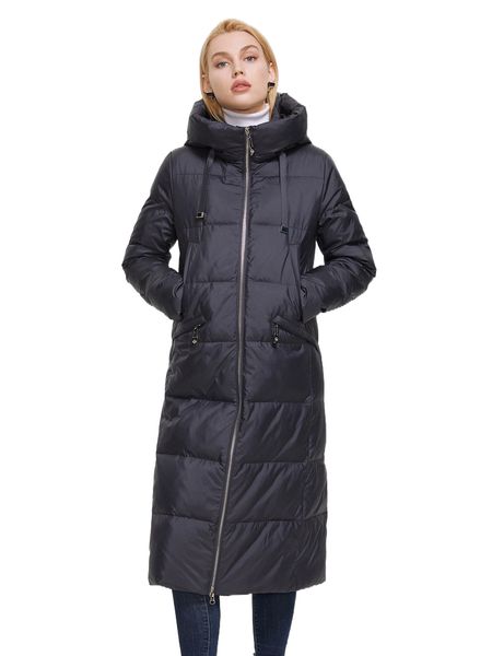 miegofce slant pocket hooded puff winter coat q9tn#, Black