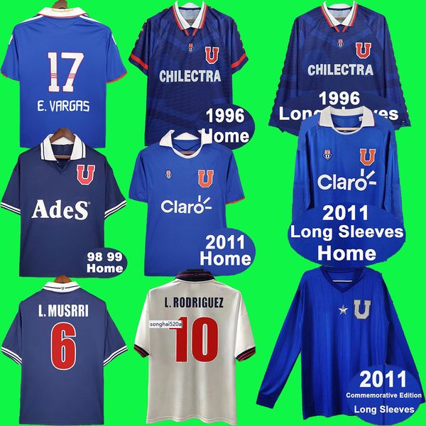 96 98 99 2011 universidad de chile retro soccer jersey . rodriguez e.vargas .musrri home blue away white commemorative edition football, Black;yellow
96 98 99 2011 universidad de chile retro soccer jersey . rodriguez e.vargas .musrri home blue away white commemorative edition football, Black;yellow