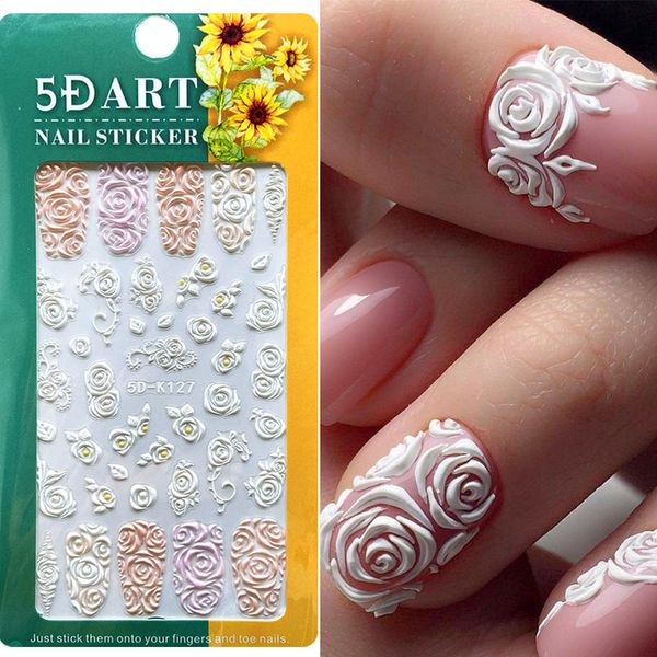 5d embossed nail stickers white rose flower lace engraved sliders for nail summer wedding self adhesive decal decor sa5dk128 220518, Black
5d embossed nail stickers white rose flower lace engraved sliders for nail summer wedding self adhesive decal decor sa5dk128 220518, Black