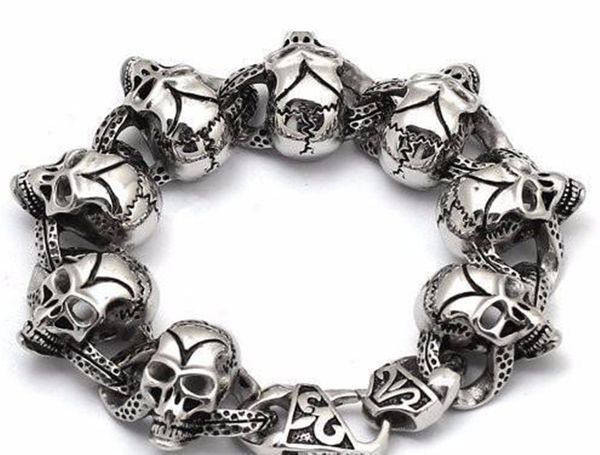22.5cm long women's link chain new special jewelry stainless steel silvery delicate "v" eyebrow skulls shape wrist bracelet, Black
22.5cm long women's link chain new special jewelry stainless steel silvery delicate "v" eyebrow skulls shape wrist bracelet, Black