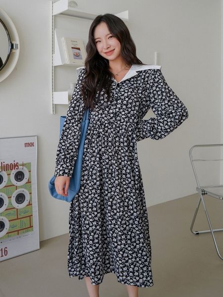 dazy ditsy floral contrast sailor collar dress q0b9#, Black;gray
dazy ditsy floral contrast sailor collar dress q0b9#, Black;gray