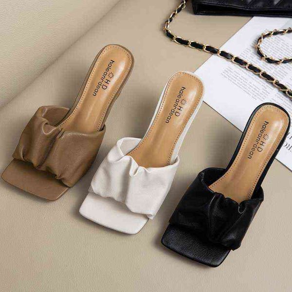 sandals 2022 women slippers pleated summer light open toe solid color stiletto high heels luxury prom woman black shoes 220413
sandals 2022 women slippers pleated summer light open toe solid color stiletto high heels luxury prom woman black shoes 220413