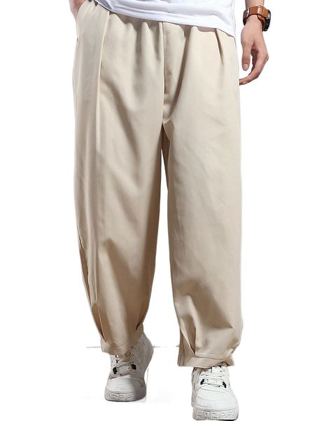 men fold pleated detail tapered pants y7e2#, Black 
men fold pleated detail tapered pants y7e2#, Black