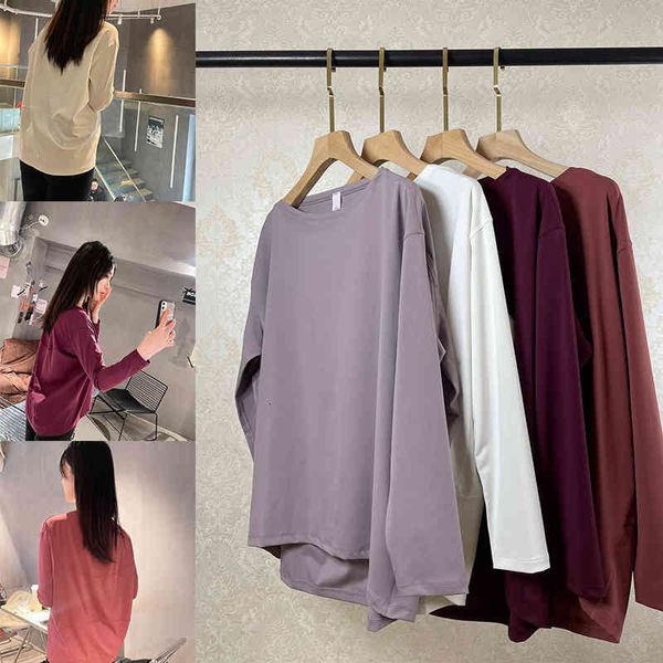 women's t-shirt p120139gz nude fabric fitness yoga suit with one line neck and thin long sleeve t-shirt for women, White
women's t-shirt p120139gz nude fabric fitness yoga suit with one line neck and thin long sleeve t-shirt for women, White
