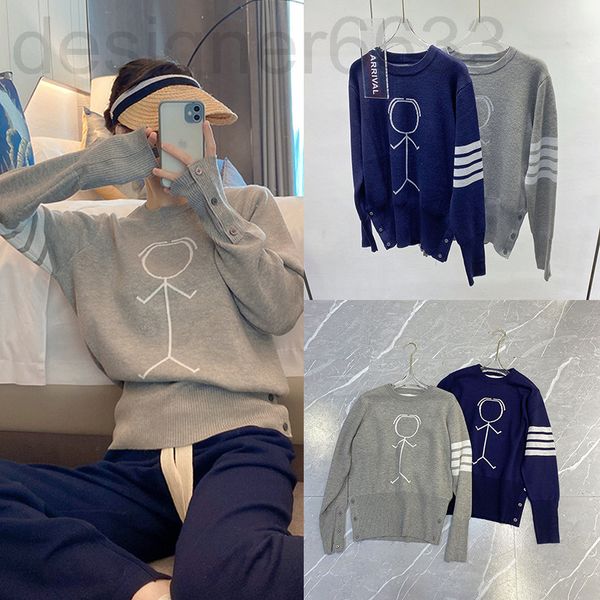 women's knits & tees designer close your eyes into tb four bar match human wool sweater men's and women's same villain patter, White
women's knits & tees designer close your eyes into tb four bar match human wool sweater men's and women's same villain patter, White