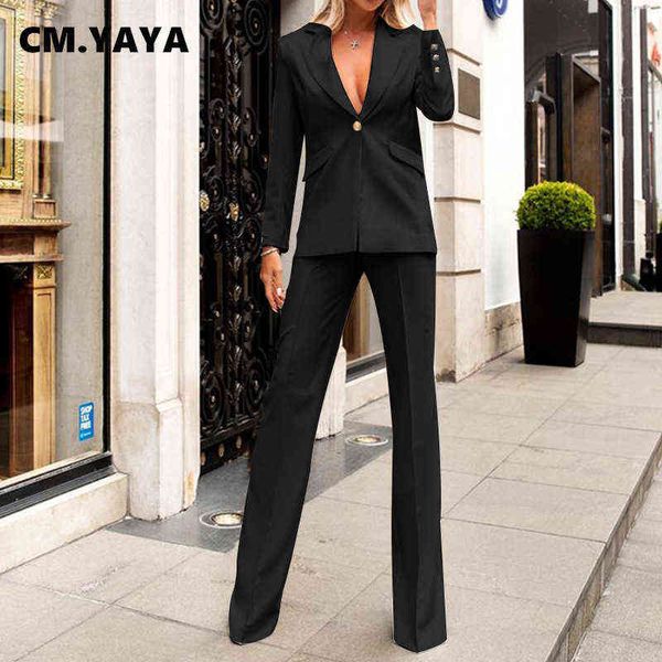 cm yaya women pants suits solid full sleeve single button straight long pants two 2 piece sets office lady outfit autumn j220813, White;black
cm yaya women pants suits solid full sleeve single button straight long pants two 2 piece sets office lady outfit autumn j220813, White;black