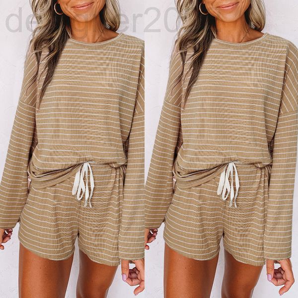two piece dress designer 2022 spring new leisure home pajamas fashion stripe print leisure suit women, White
two piece dress designer 2022 spring new leisure home pajamas fashion stripe print leisure suit women, White