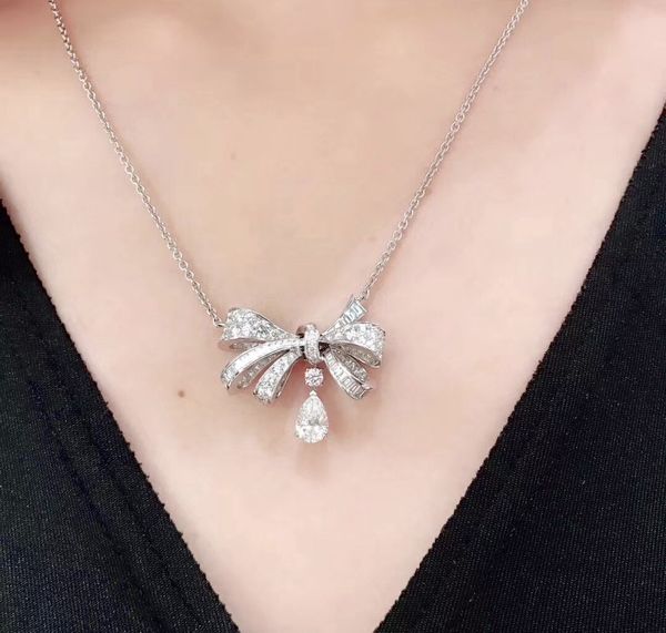 202 fashion designer graff element diamond bow necklace light luxury ladies like style men and women party valentine's day party winner, Silver
202 fashion designer graff element diamond bow necklace light luxury ladies like style men and women party valentine's day party winner, Silver