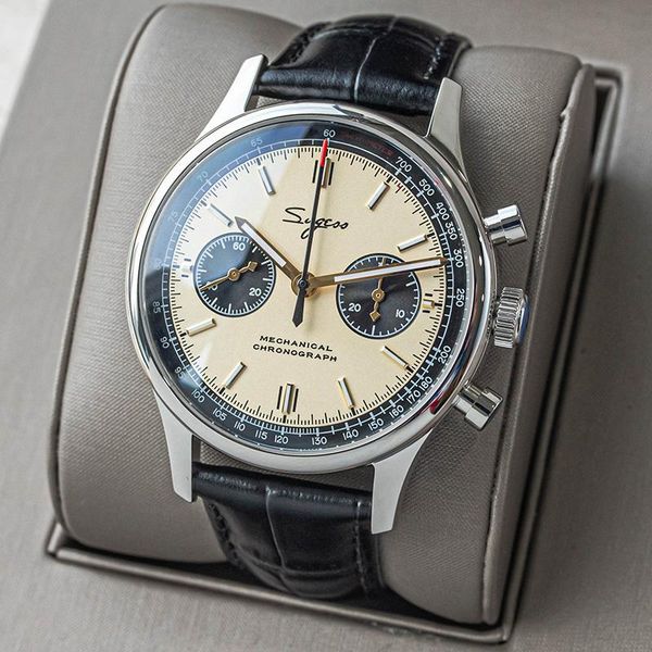 wristwatches leather aviation mechanical men's 38mm 40mm panda sapphire men clock st19 seagull movement 1963 chronograph watches, Slivery;brown
wristwatches leather aviation mechanical men's 38mm 40mm panda sapphire men clock st19 seagull movement 1963 chronograph watches, Slivery;brown