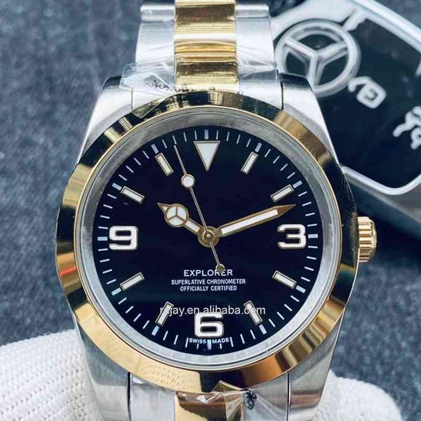 men watch stainless steel strap air king black dial green pointer automatic movement sapphire glass mirror designer watches, Slivery;brown
men watch stainless steel strap air king black dial green pointer automatic movement sapphire glass mirror designer watches, Slivery;brown
