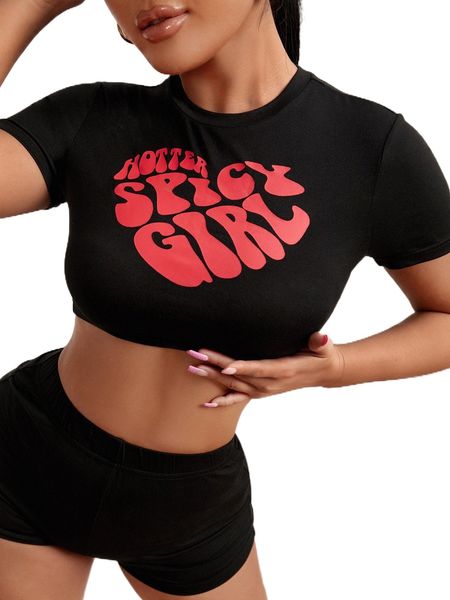 sxy letter graphic crop tee k08z#, White