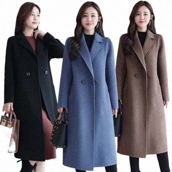 women's wool & blends 2021 women spring autumn coat fashion warm outerwear woolen female long elegant double breasted solid l204#, Black
women's wool & blends 2021 women spring autumn coat fashion warm outerwear woolen female long elegant double breasted solid l204#, Black