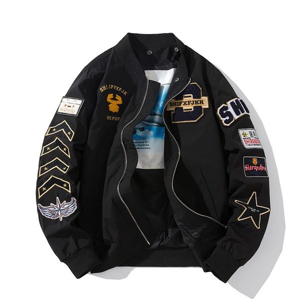 bomber jacket embroidery mens women badge pilot jacket hip hop baseball fashion couple coat spring autumn hipster 2020304i, Black;brown
bomber jacket embroidery mens women badge pilot jacket hip hop baseball fashion couple coat spring autumn hipster 2020304i, Black;brown