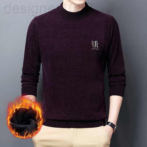 men's sweaters designer qiyuan plush chenille men's sweater 2021 winter new half high neck thickened warm backing juqs, White;black