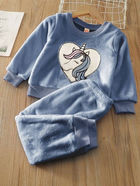 toddler girls embroidery unicorn pattern flannel pullover & sweatpants she, White
toddler girls embroidery unicorn pattern flannel pullover & sweatpants she, White
