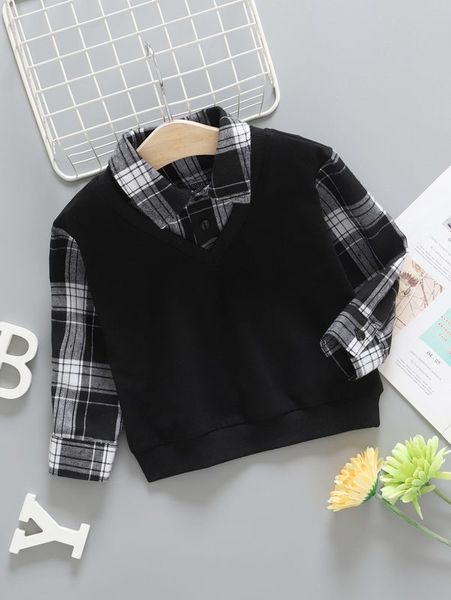 toddler boys plaid 2 in 1 sweatshirt she, Black
toddler boys plaid 2 in 1 sweatshirt she, Black
