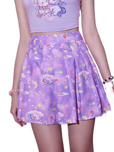 romwe anime unicorn print pleated skirt s5nl#, Black
romwe anime unicorn print pleated skirt s5nl#, Black